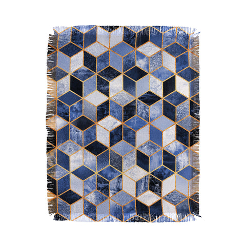 Elisabeth Fredriksson Blue Cubes Throw Blanket