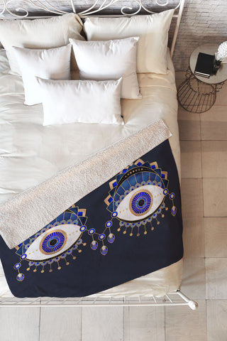 Elisabeth Fredriksson Blue Eyes Fleece Throw Blanket