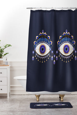 Elisabeth Fredriksson Blue Eyes Shower Curtain And Mat