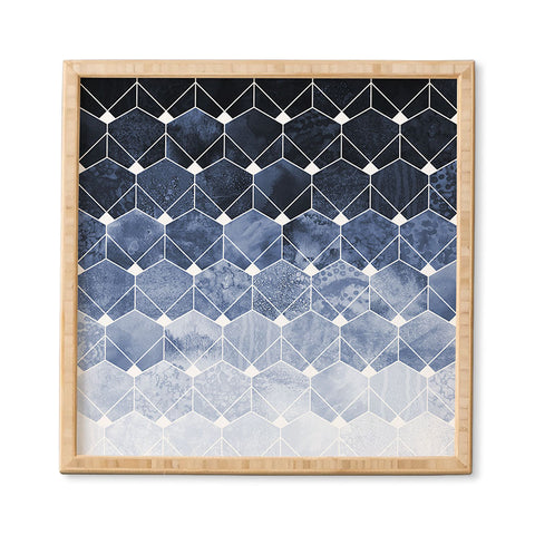 Elisabeth Fredriksson Blue Hexagons And Diamonds Framed Wall Art