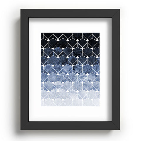 Elisabeth Fredriksson Blue Hexagons And Diamonds Recessed Framing Rectangle