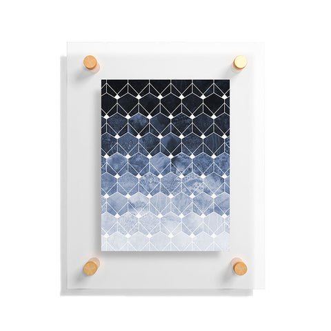 Elisabeth Fredriksson Blue Hexagons And Diamonds Floating Acrylic Print