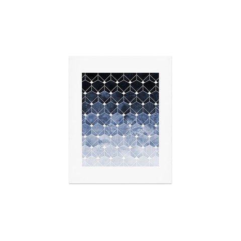 Elisabeth Fredriksson Blue Hexagons And Diamonds Art Print