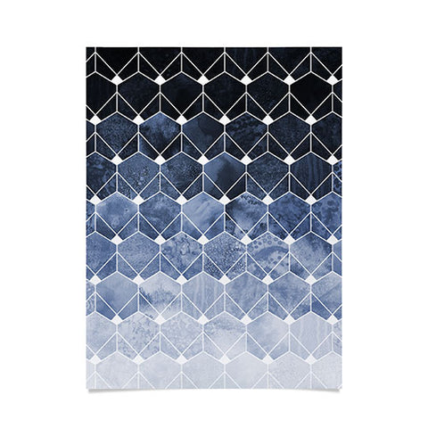 Elisabeth Fredriksson Blue Hexagons And Diamonds Poster