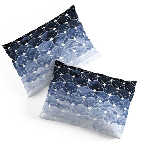 Elisabeth Fredriksson Blue Hexagons And Diamonds Pillow Shams