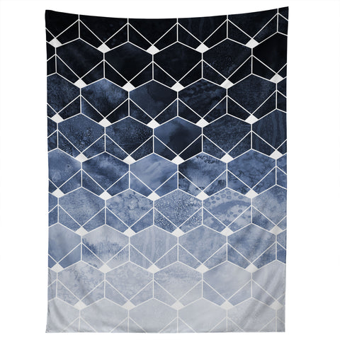 Elisabeth Fredriksson Blue Hexagons And Diamonds Tapestry
