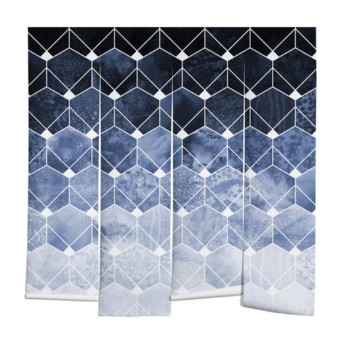 Elisabeth Fredriksson Blue Hexagons And Diamonds Wall Mural