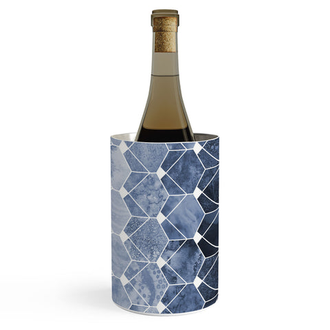 Elisabeth Fredriksson Blue Hexagons And Diamonds Wine Chiller