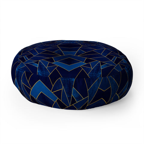 Elisabeth Fredriksson Blue Mosaic Sun Floor Pillow Round