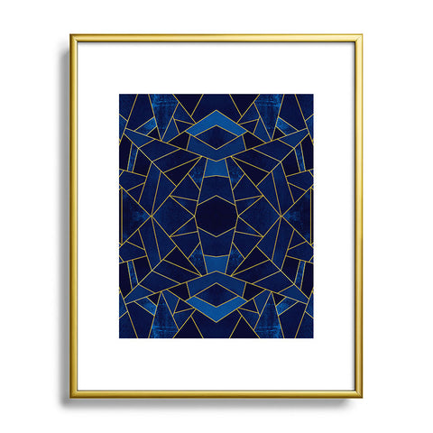 Elisabeth Fredriksson Blue Mosaic Sun Metal Framed Art Print