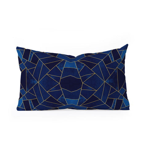 Elisabeth Fredriksson Blue Mosaic Sun Oblong Throw Pillow