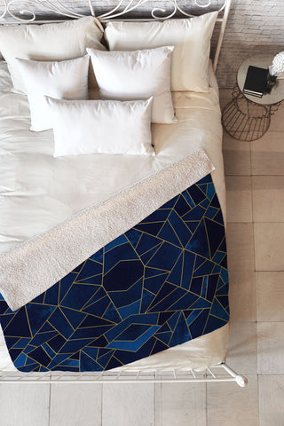 Elisabeth Fredriksson Blue Mosaic Sun Fleece Throw Blanket