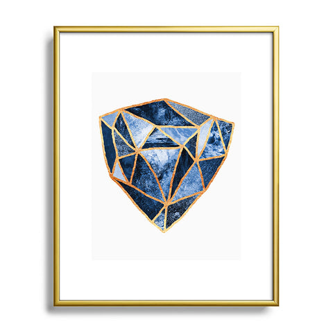 Elisabeth Fredriksson Blue Rock Metal Framed Art Print
