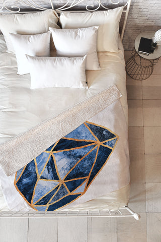 Elisabeth Fredriksson Blue Rock Fleece Throw Blanket