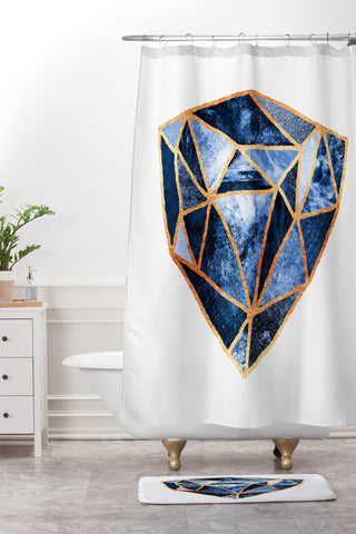 Elisabeth Fredriksson Blue Rock Shower Curtain And Mat