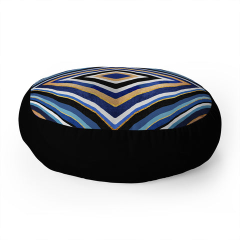 Elisabeth Fredriksson Blue Slice Floor Pillow Round