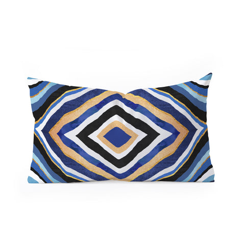 Elisabeth Fredriksson Blue Slice Oblong Throw Pillow