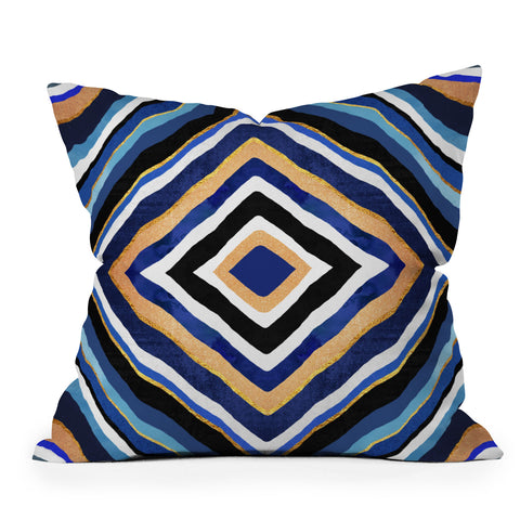 Elisabeth Fredriksson Blue Slice Throw Pillow
