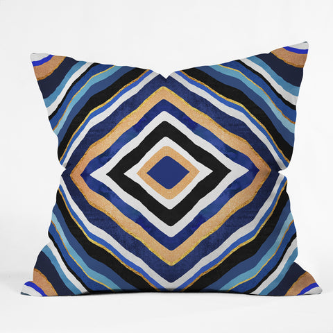 Elisabeth Fredriksson Blue Slice Outdoor Throw Pillow