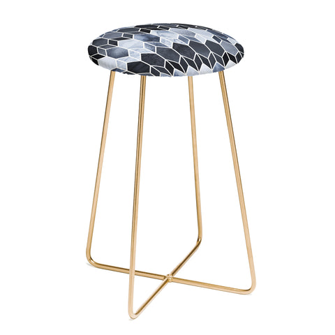 Elisabeth Fredriksson Blue Stained Glass Counter Stool