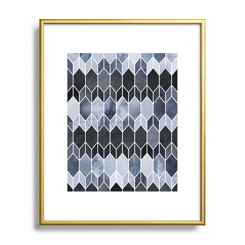 Elisabeth Fredriksson Blue Stained Glass Metal Framed Art Print