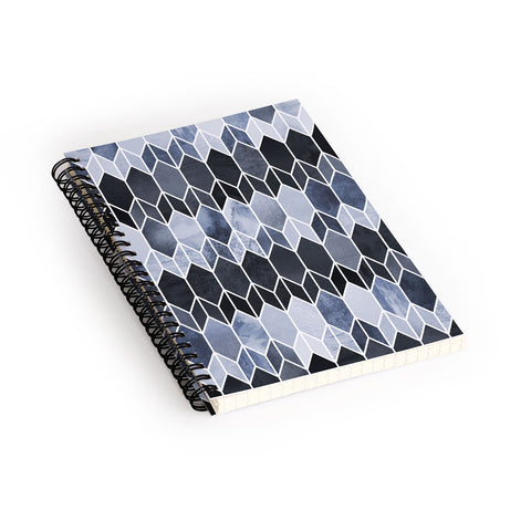 Elisabeth Fredriksson Blue Stained Glass Spiral Notebook