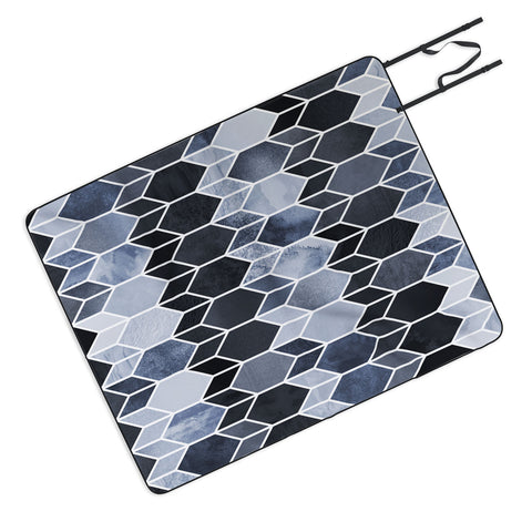 Elisabeth Fredriksson Blue Stained Glass Picnic Blanket