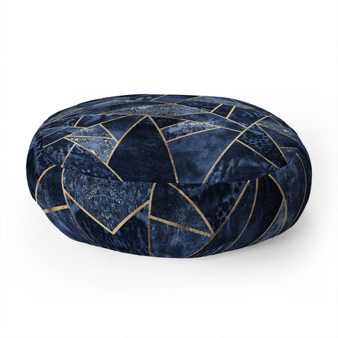 Elisabeth Fredriksson Blue Stone Floor Pillow Round