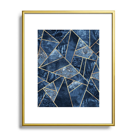 Elisabeth Fredriksson Blue Stone Metal Framed Art Print