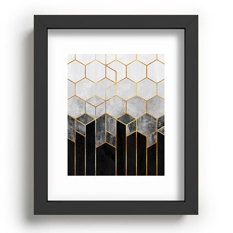 Elisabeth Fredriksson Charcoal Hexagons Recessed Framing Rectangle