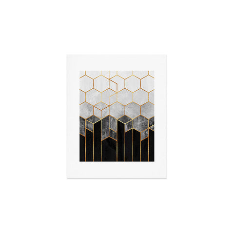 Elisabeth Fredriksson Charcoal Hexagons Art Print