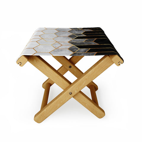 Elisabeth Fredriksson Charcoal Hexagons Folding Stool