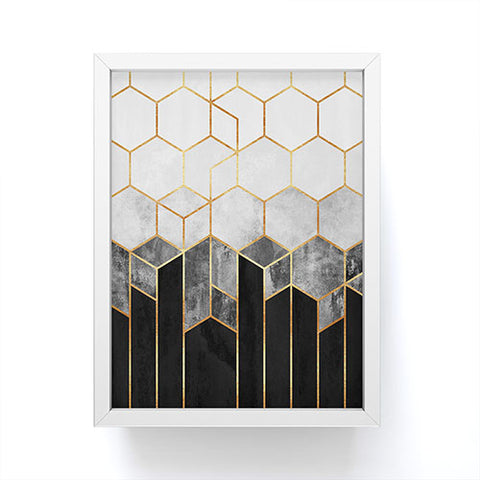 Elisabeth Fredriksson Charcoal Hexagons Framed Mini Art Print