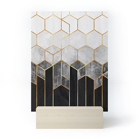 Elisabeth Fredriksson Charcoal Hexagons Mini Art Print
