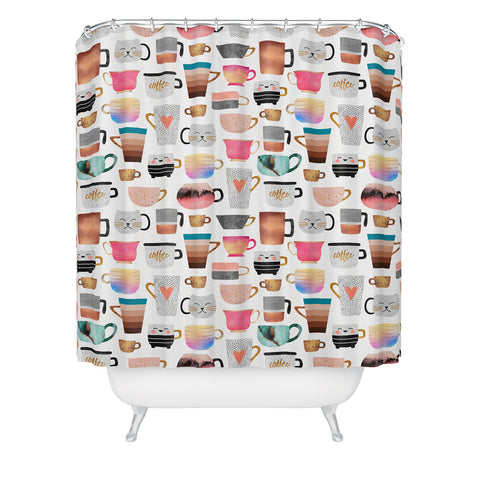 Elisabeth Fredriksson Coffee Cup Collection Shower Curtain