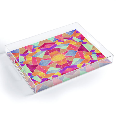 Elisabeth Fredriksson Colorful Mosaic Sun Acrylic Tray