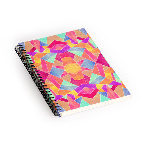 Elisabeth Fredriksson Colorful Mosaic Sun Spiral Notebook