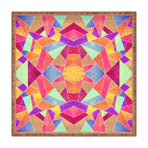 Elisabeth Fredriksson Colorful Mosaic Sun Square Tray