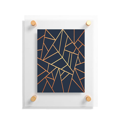 Elisabeth Fredriksson Copper And Midnight Navy Geo Floating Acrylic Print