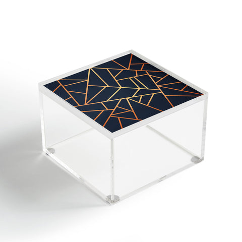 Elisabeth Fredriksson Copper And Midnight Navy Geo Acrylic Box