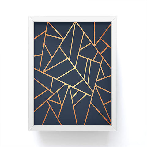 Elisabeth Fredriksson Copper And Midnight Navy Geo Framed Mini Art Print