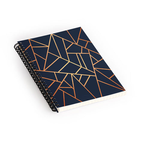 Elisabeth Fredriksson Copper And Midnight Navy Geo Spiral Notebook