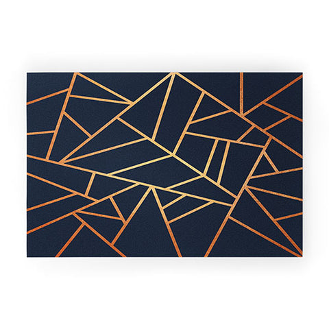 Elisabeth Fredriksson Copper And Midnight Navy Geo Welcome Mat