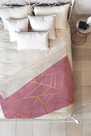 Elisabeth Fredriksson Copper and Pink Fleece Throw Blanket