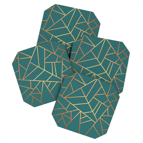 Elisabeth Fredriksson Copper and Teal Coaster Set