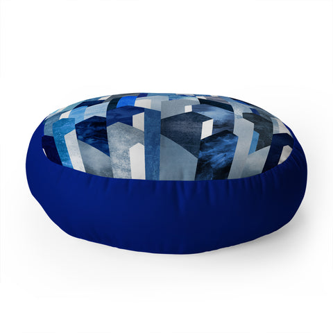 Elisabeth Fredriksson Crystallized Blue Floor Pillow Round