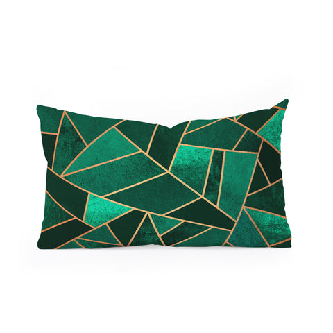 Elisabeth Fredriksson Emerald And Copper Oblong Throw Pillow