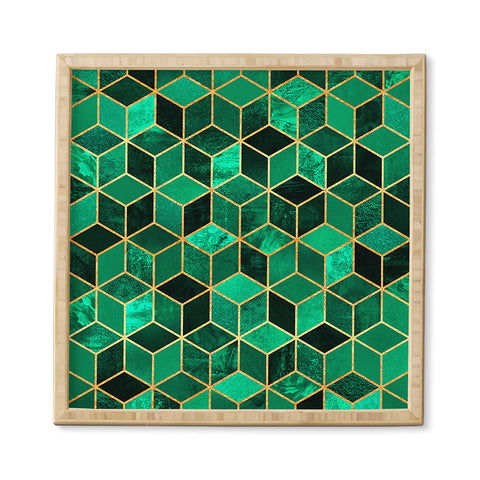 Elisabeth Fredriksson Emerald Cubes Framed Wall Art