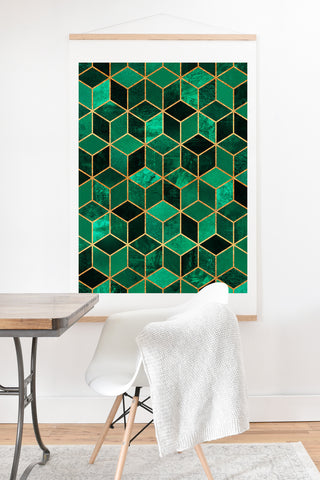 Elisabeth Fredriksson Emerald Cubes Art Print And Hanger