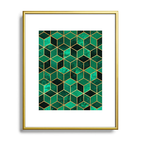 Elisabeth Fredriksson Emerald Cubes Metal Framed Art Print
